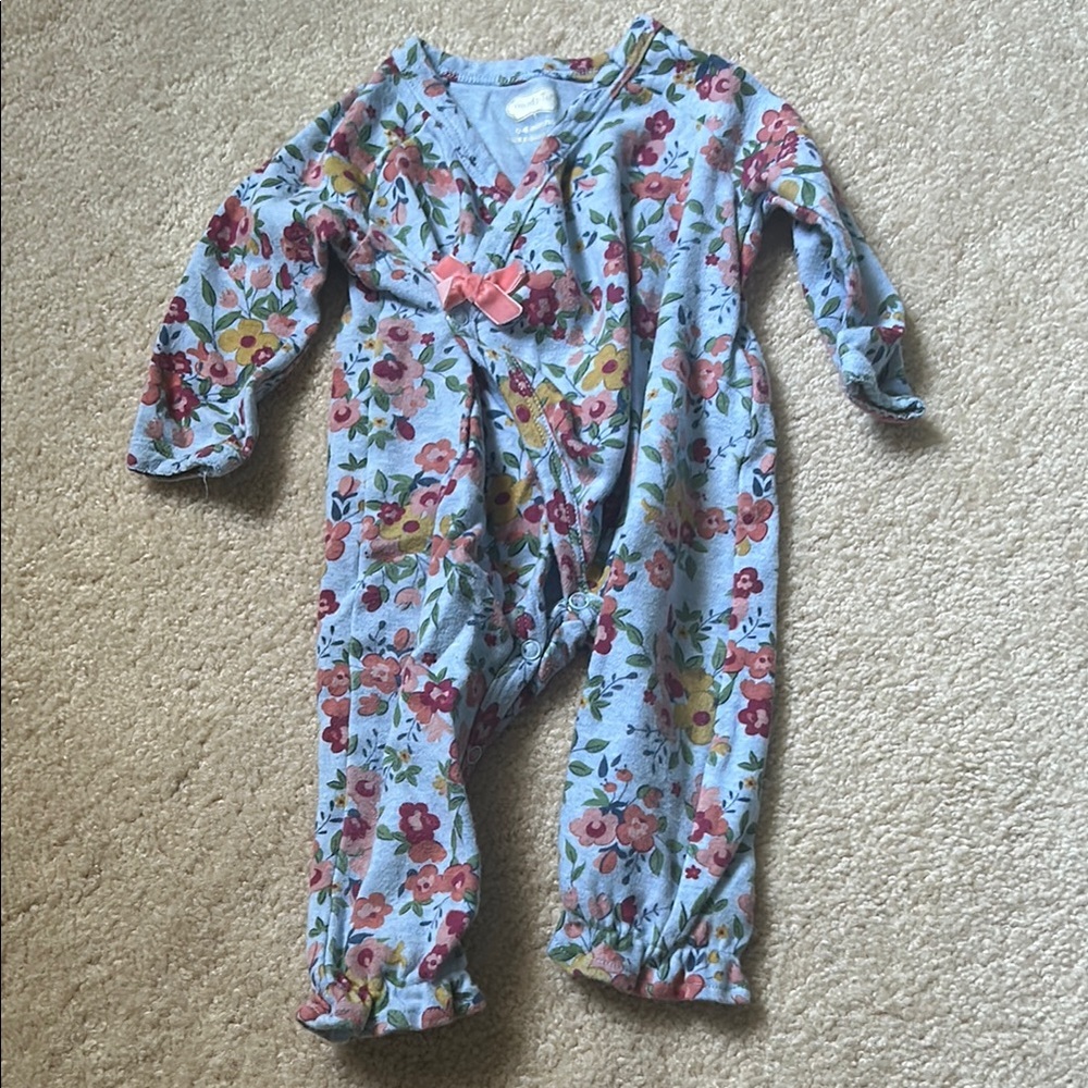 Mud Pie Floral Jumpsuit - Blue and Pink